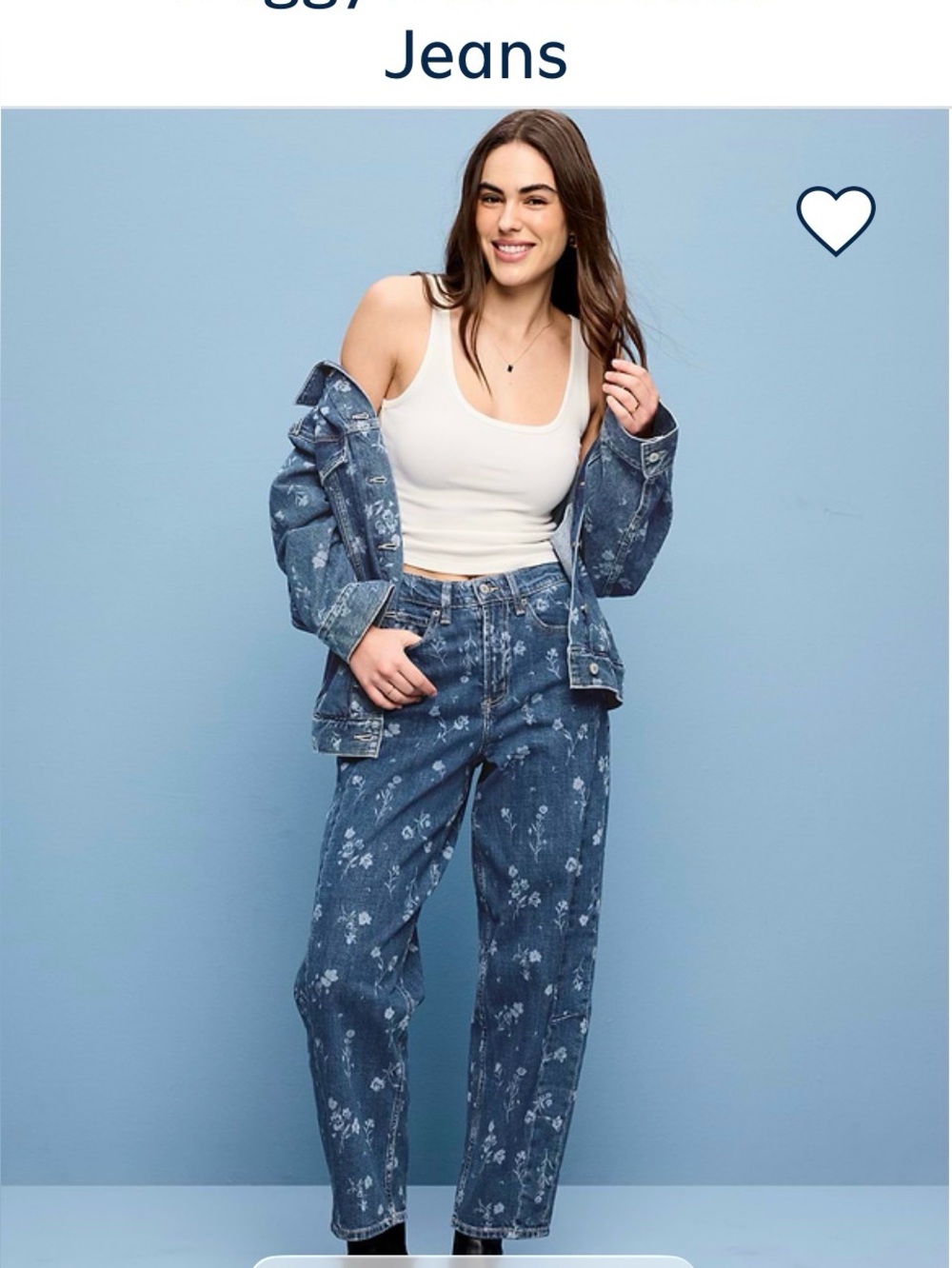 Old Navy Blue Floral-Print Women's Jeans